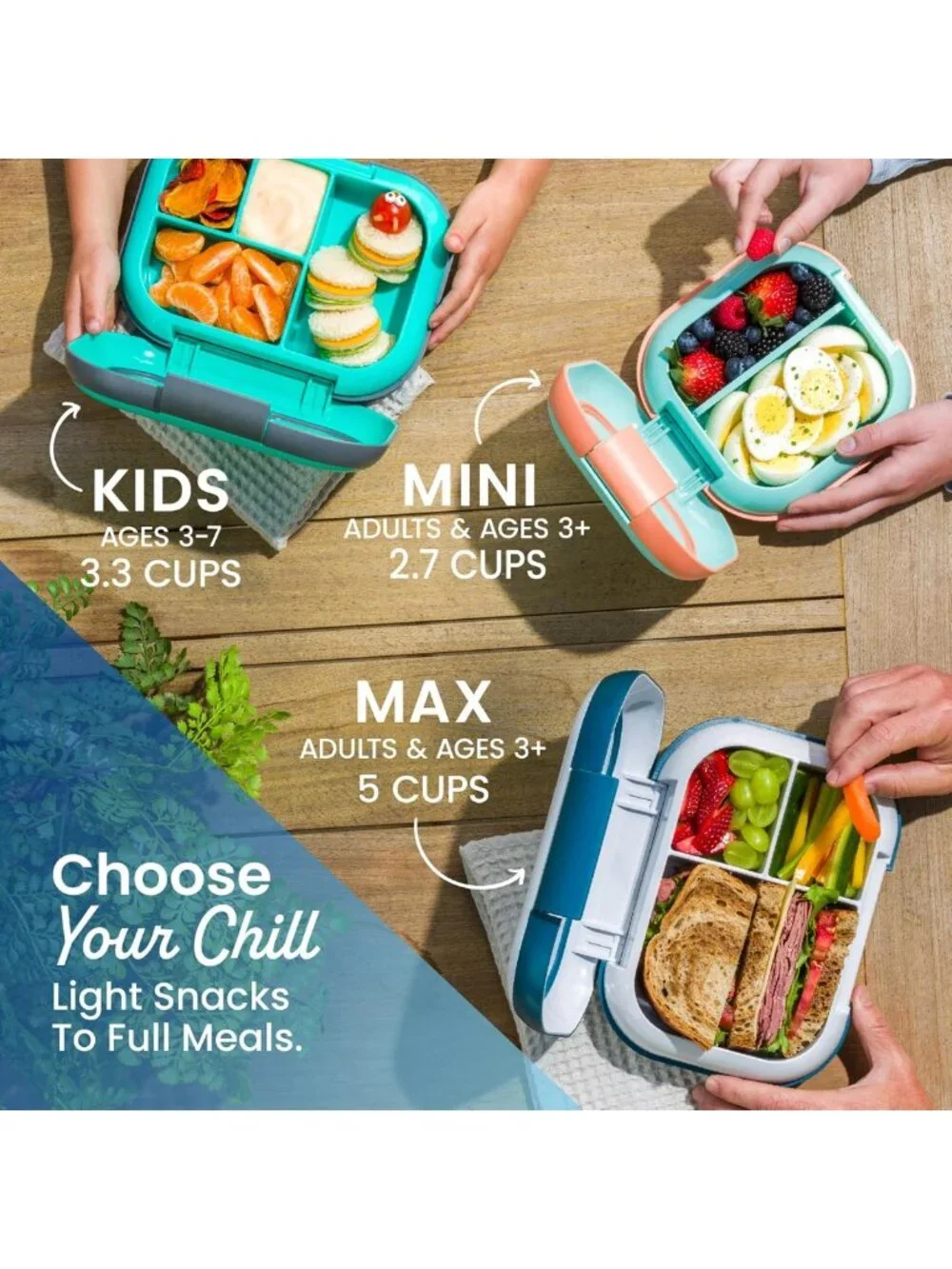 Leakproof Kids Bento Lunch Box - 4 Compartments, Built-In Ice Pack, BPA-Free